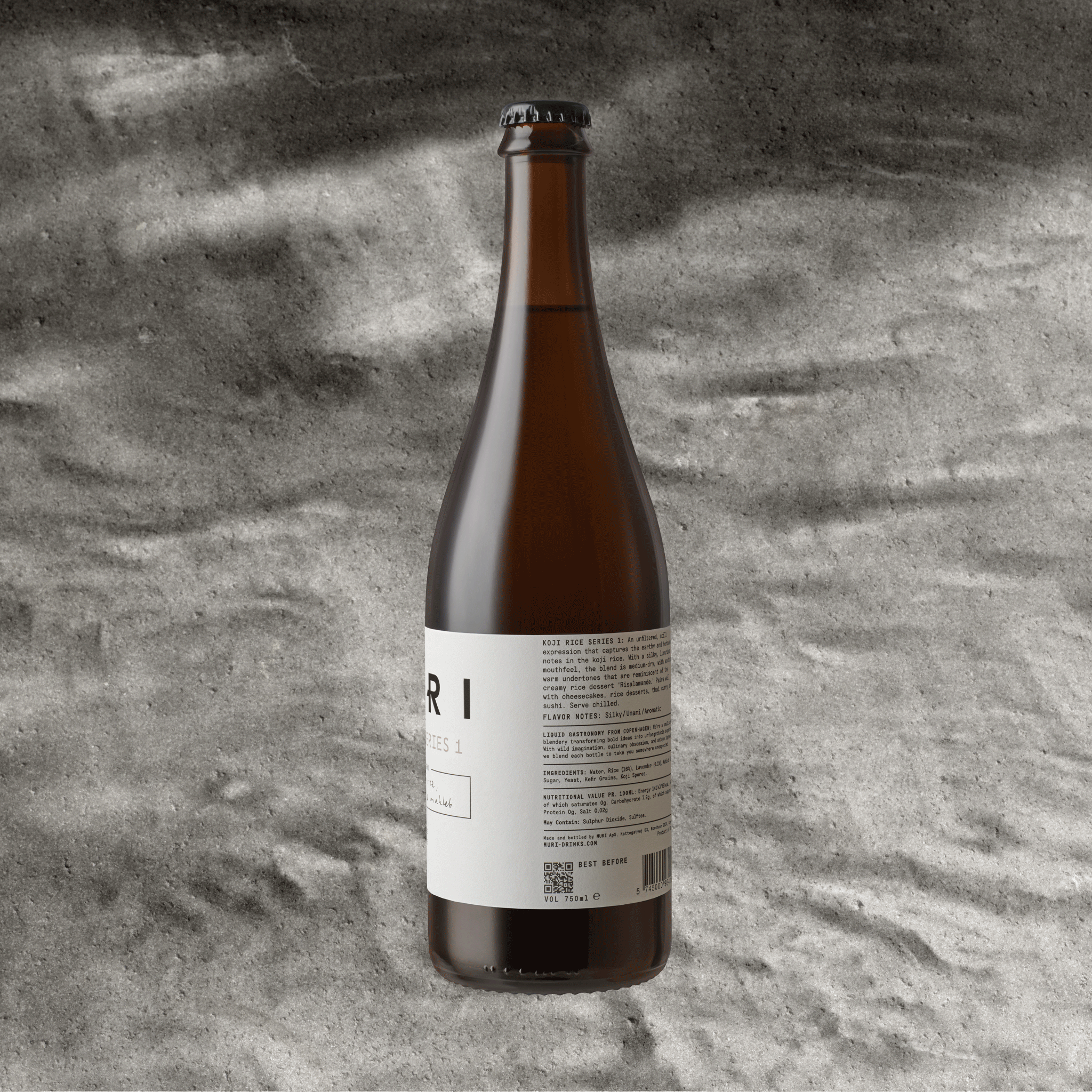 Bottle of KRS 1 on concrete background